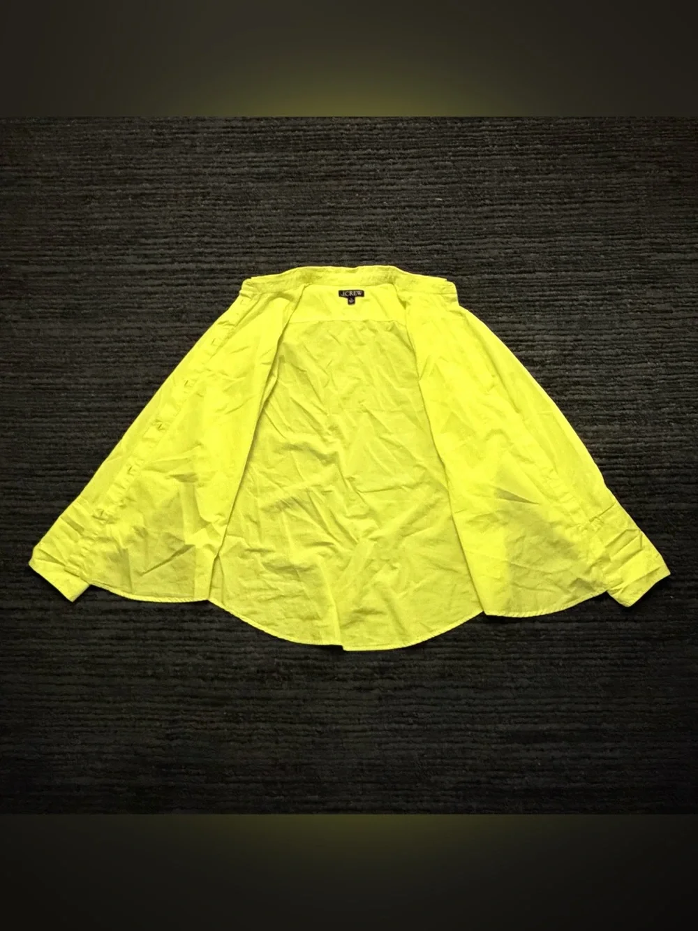 J. Crew Black Label Neon Yellow Poplin Button Up Shirt